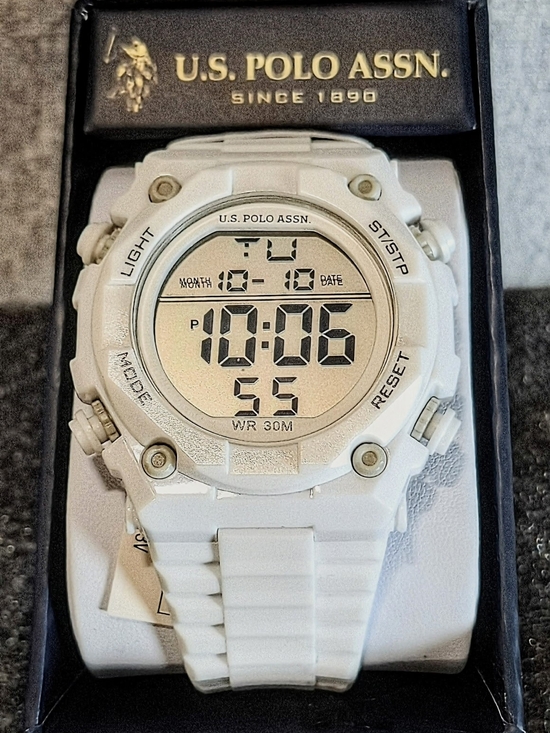 U.S. Polo Assn. Other - U.S. Polo Assn. White Digital Sports Watch with LCD Display